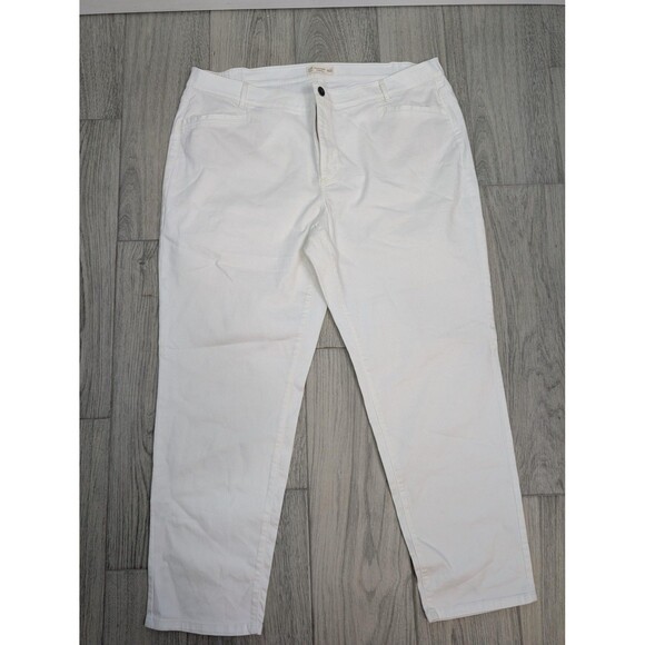 J. Jill White Slim Boyfriend Jeans - Women's 22 - Picture 1 of 6